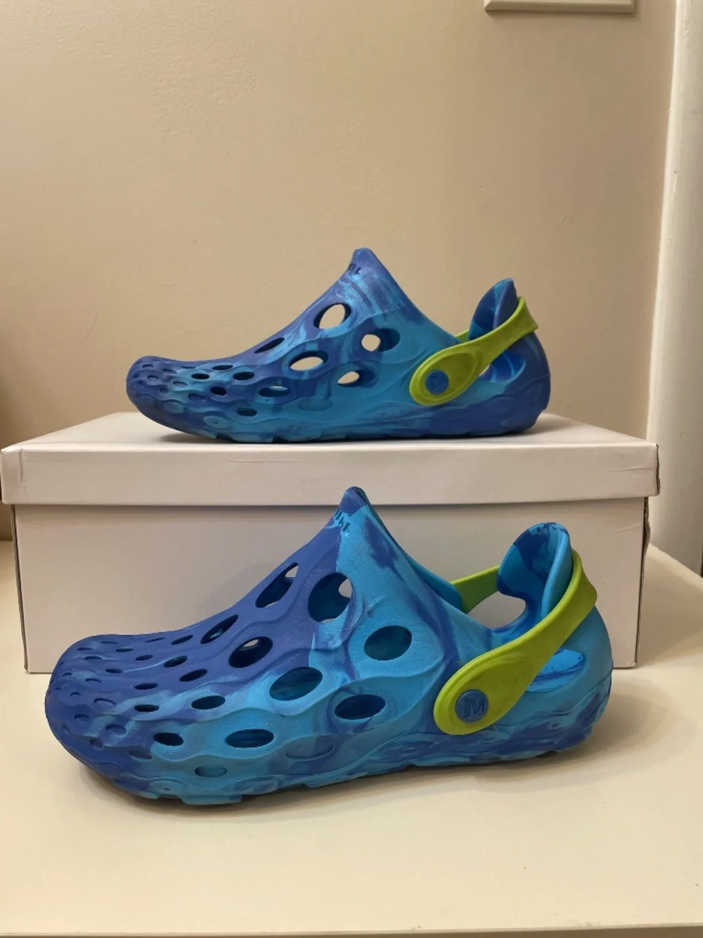 Merell Hydro Moc Water Shoes Big Kids 6 M 6 W 8 Blue Lime Green